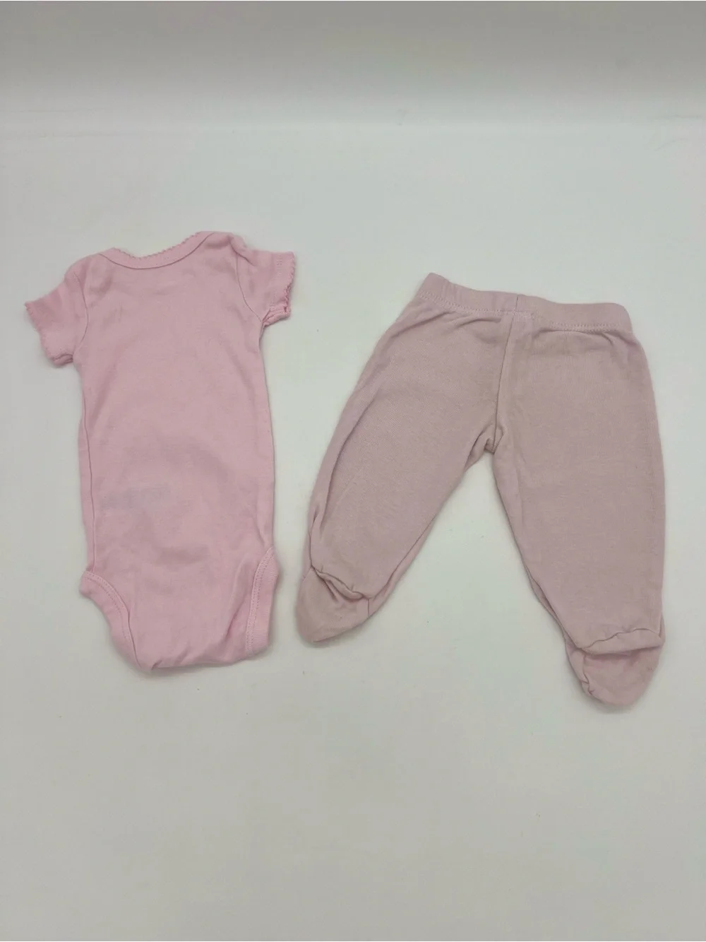 Carters Baby Girl Pink Top One Piece Jumpsuit And Pant Footie Set Newborn